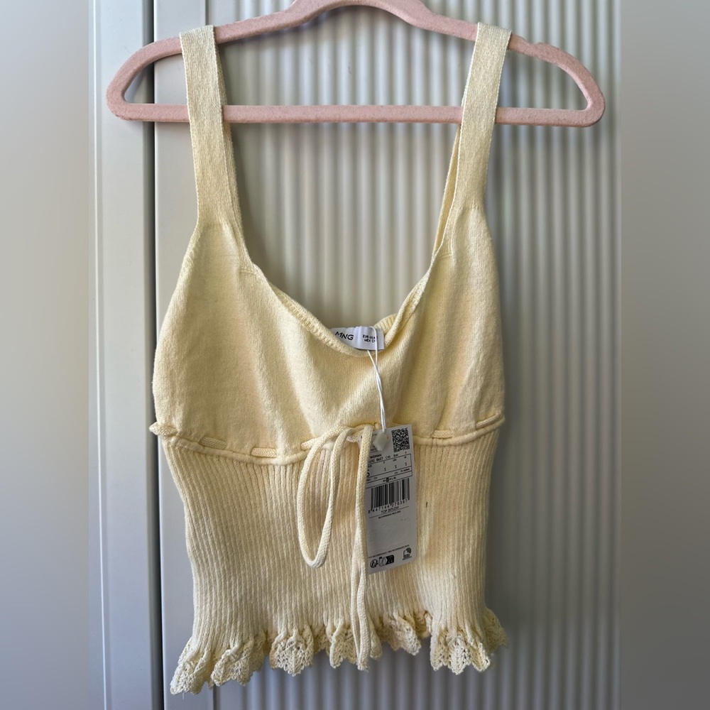 MANGO Bow Knit Top butter